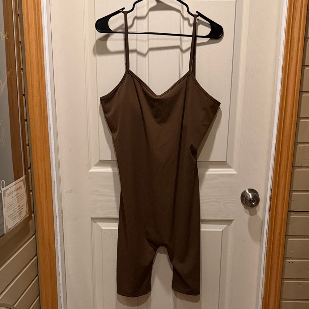 White Birch Chocolate Brown V-Neck Bodysuit